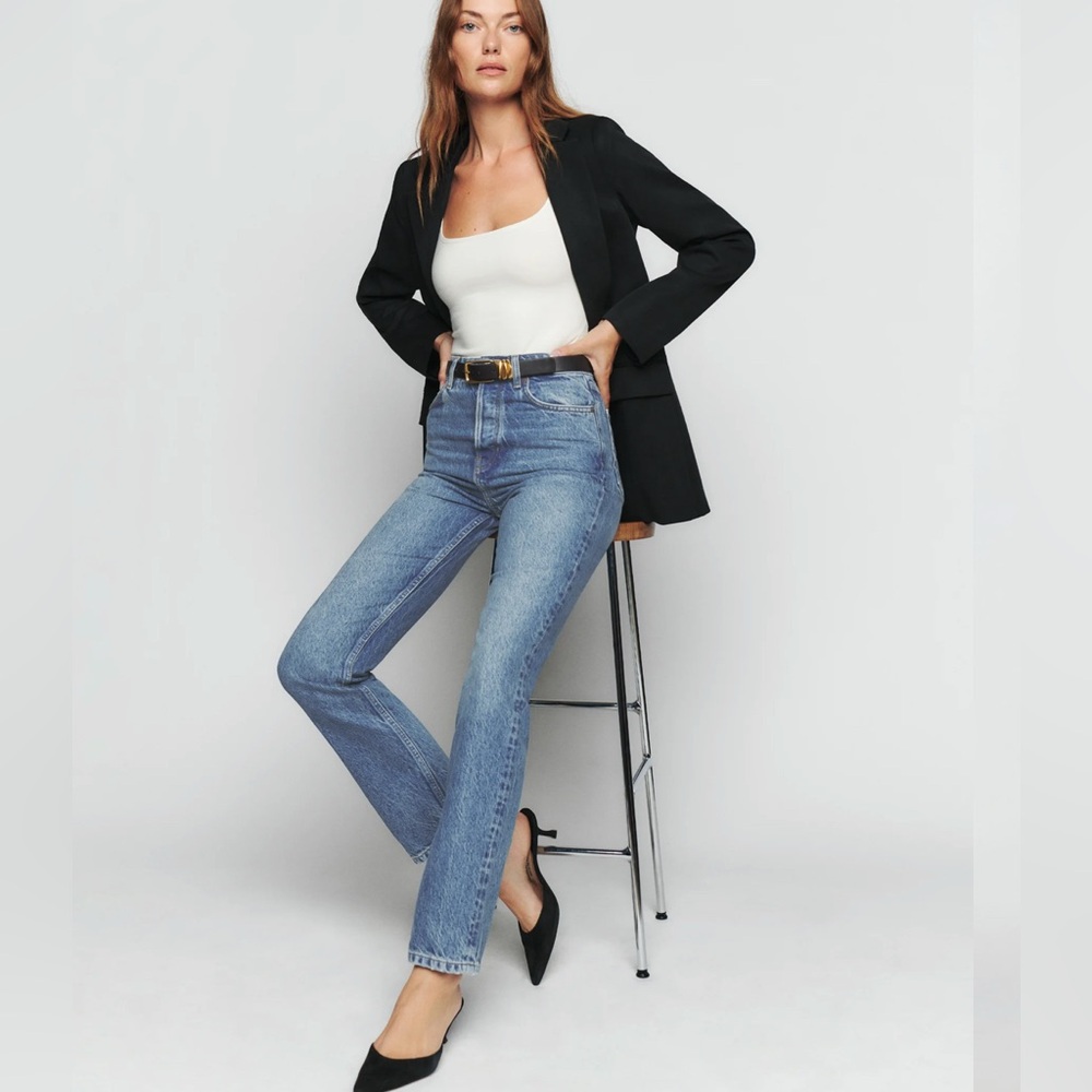Reformation Blue Straight Leg Jeans